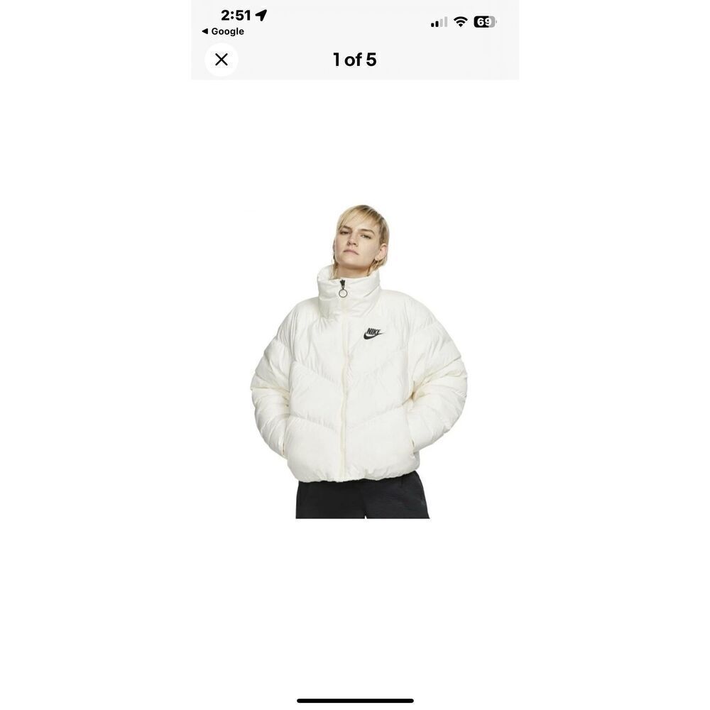 Nike down filled puffer jacket coat sz L